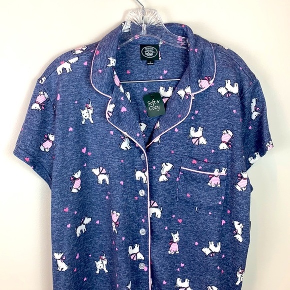 Laura Ashley Soft Scottie Notched Collar Pajama Set NWT - Picture 3 of 6